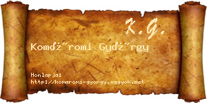 Komáromi György névjegykártya