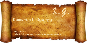 Komáromi György névjegykártya